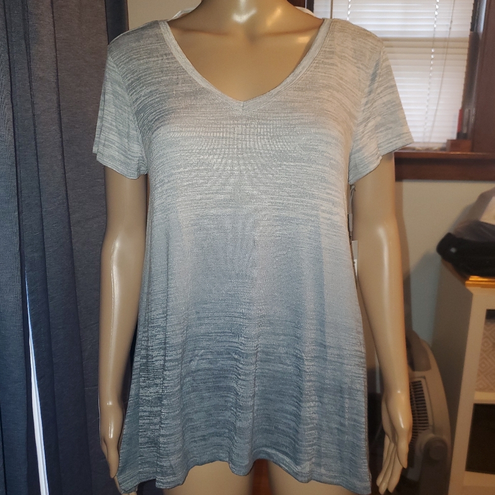 NWT - Calvin Klein performance, Size M, grey/blue gradient w/sparkle, v-back.
